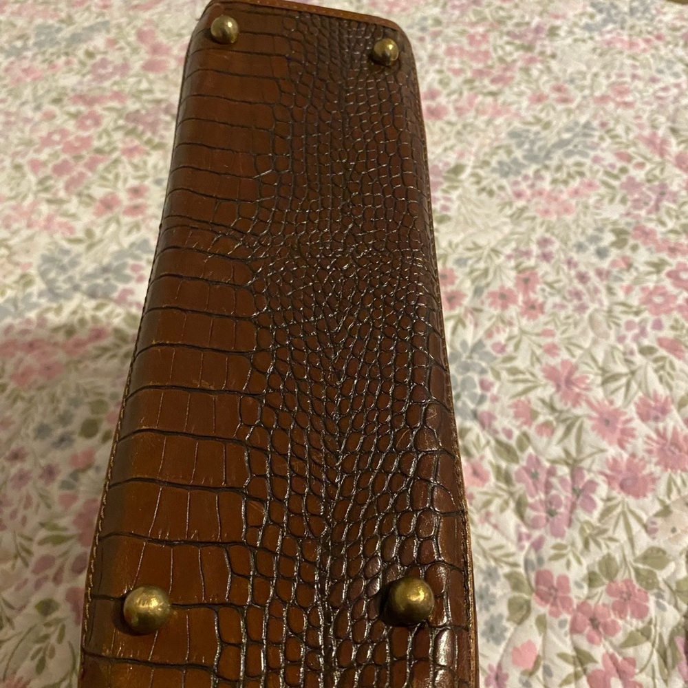 Brahmin Brown Croc-Embossed Satchel - Picture 10 of 12